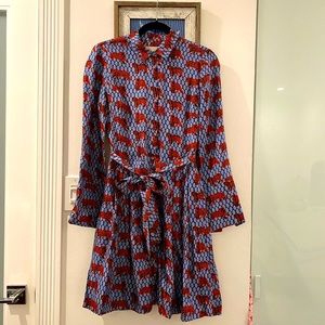J.Crew Tiger collection Silk Dress Size 4